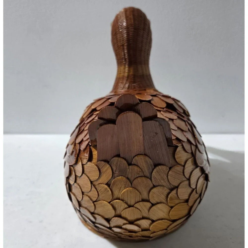 Vintage Chinese Zhejiang Wicker Wood Duck Storage Basket